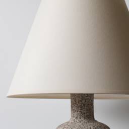 In Stock Minimalist Ceramic Table Lamp, Smooth Ecru Lampshade & Grey Raw Matt Base, Japandi Interior Design - thumbnail 4