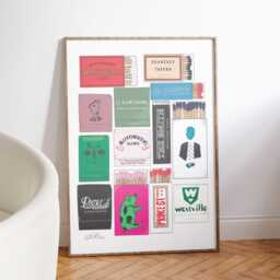 Restaurant Matchbook Wall Art Print, Iconic Nyc Art, New York City Dorm Bar Cart Gallery Wall, Apartment Decor - thumbnail 2