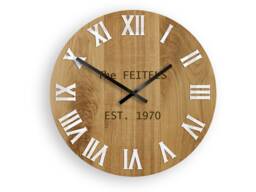 Wall Clock With Personalized Numero Wood 33, 5cm/13, 19