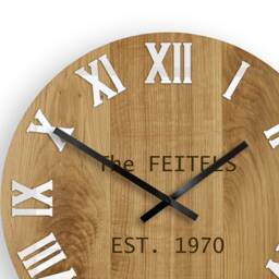 Wall Clock With Personalized Numero Wood 33, 5cm/13, 19 - thumbnail 2