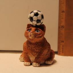 Cutsie Gray Cat With Soccer Ball - thumbnail 4