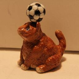 Cutsie Gray Cat With Soccer Ball - thumbnail 3
