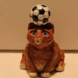Cutsie Gray Cat With Soccer Ball - thumbnail 2