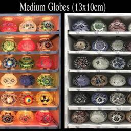 11 Ball Turkish Sultan Mosaic Chandelier - Handmade Design With Medium Globes - thumbnail 4