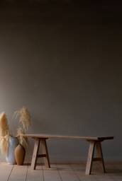 Konk ??? A Frame Bench [Wooden Legs] Industrial Modern Oak Dining Seat, Minimalist Hallway Seating, Side Table - thumbnail 1