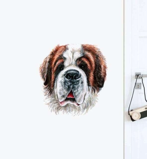 St. Bernard Dog Wall Sticker Decal - Dogs & Pets Stickers, Art, Decals, Kids Animals Decals