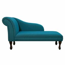 Handmade Teal Chaise Longue - Luxury Accent Sofa Chair British Bespoke Made - thumbnail 2