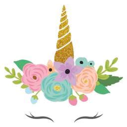 Printed Glitter Unicorn Horn Wall Sticker, Decal, Rainbow Room Decor, Decal - thumbnail 2