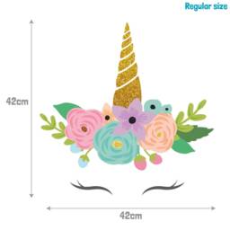 Printed Glitter Unicorn Horn Wall Sticker, Decal, Rainbow Room Decor, Decal - thumbnail 3