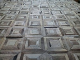 Raw Leather Argentina - Free Shipping Patchwork, Model Colon Mix Of Grey- 5' X 7' Handmade