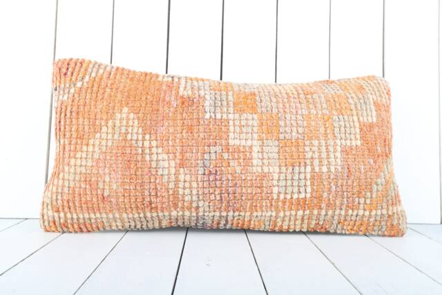 Handmade Kilim Lumbar Pillow Cover Turkish Home Decor - 12x24 Inch - image 1