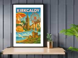 Kirkcaldy in Colour - Abstract Art Local Wall Print Gift Idea Bespoke Poster A5 A4 A3 Framed Or Unframed - thumbnail 1