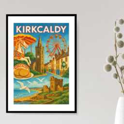 Kirkcaldy in Colour - Abstract Art Local Wall Print Gift Idea Bespoke Poster A5 A4 A3 Framed Or Unframed - thumbnail 2