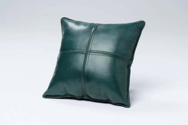 Green Leather Pillow - image 1
