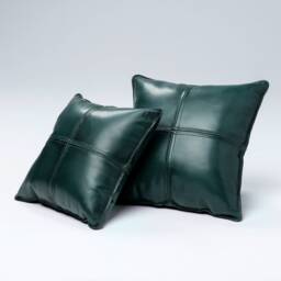 Green Leather Pillow - thumbnail 2