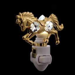24K Gold Pony Night Light, Handcrafted Swarovski Crystal Decor - thumbnail 2