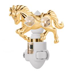 24K Gold Pony Night Light, Handcrafted Swarovski Crystal Decor