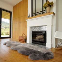 "Giant Sheepskin Double Xxl Grey Throw Genuine Leather Sheep Skin 79"" X 32" - thumbnail 3