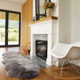 "Giant Sheepskin Double Xxl Grey Throw Genuine Leather Sheep Skin 79"" X 32" - thumbnail 2