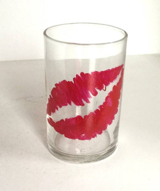 Hand Painted Kiss Votive Candle Holder - Valentine's Day Gift - image 1