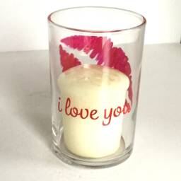 Hand Painted Kiss Votive Candle Holder - Valentine's Day Gift - thumbnail 2