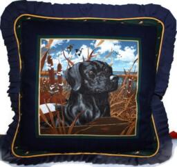 Cushions For Dog Lover, Black Labrador Cushion, Hand Crafter Cushions, Complete Gift Animal Lover Gift, Xmas - thumbnail 1