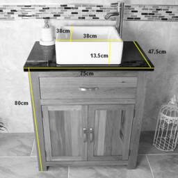 Bathroom Vanity Unit White Painted Cabinet Wash Stand Black Quartz & Ceramic Basin 502Pbqcbc - thumbnail 4