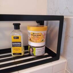 Bathroom Storage, Shelf, Black Rack, Made To Measure Bathroom Shelves, Cuboid, Two Tier - thumbnail 3