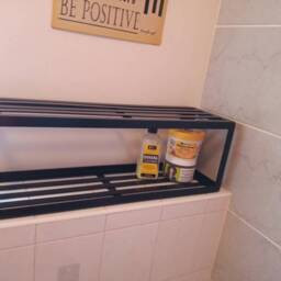Bathroom Storage, Shelf, Black Rack, Made To Measure Bathroom Shelves, Cuboid, Two Tier - thumbnail 2