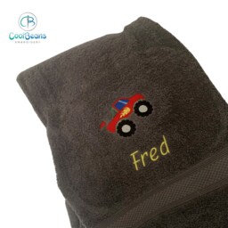Monster Truck Towel - Personalised Face Cloth/Hand Bath = Embroidered With Truck & Text - thumbnail 3