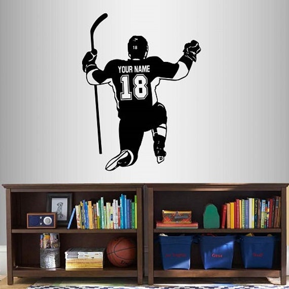 In-Style Decals Wall Vinyl Decal Home Decor Art Sticker Hockey Player Ice Rink Sport Custom Name Boy Kids Room Removable Mural Design 2809 - image 1