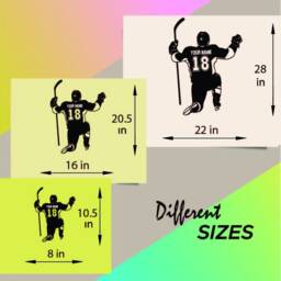 In-Style Decals Wall Vinyl Decal Home Decor Art Sticker Hockey Player Ice Rink Sport Custom Name Boy Kids Room Removable Mural Design 2809 - thumbnail 2