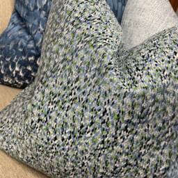 Handmade Decorative Cushion Cover Scion Furnishing Fabric, Navy Blue Green Double Sided Designer Fabric - thumbnail 3