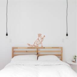 Geometric Pussy Cat Wall Art, Minimalist, Modern, Abstract, Decal, Mural, Transfer, Boho -G046 , 5 Sizes, 36 Colour Options - thumbnail 3