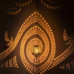 Gourd Table Lamp Moroccan Turkish Mosaic Night Light - thumbnail 3