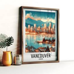 Vancouver Travel Print - Watercolour Poster Design - Wall Artwork Canada Gifts Home Decor Art Gift Canadian Painting Picture - thumbnail 3