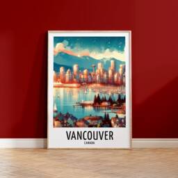 Vancouver Travel Print - Watercolour Poster Design - Wall Artwork Canada Gifts Home Decor Art Gift Canadian Painting Picture - thumbnail 2