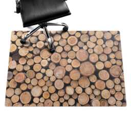 stacks Of Wooden Logs Desk Chair Mat, Brown Computer Office Texture Gaming Floor Protector - thumbnail 3