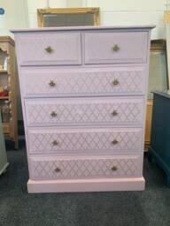 Chest Of Drawers Painted Bespoke Moroccan Geometric Bee Elephant Handles