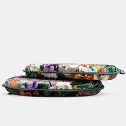 Floral Velvet Rhapsody Spindle Chair Seat Pad - English Garden Style - thumbnail 2