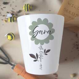 Personalised Ceramic Plant Pot Custom Birthday Gift For Her - thumbnail 3