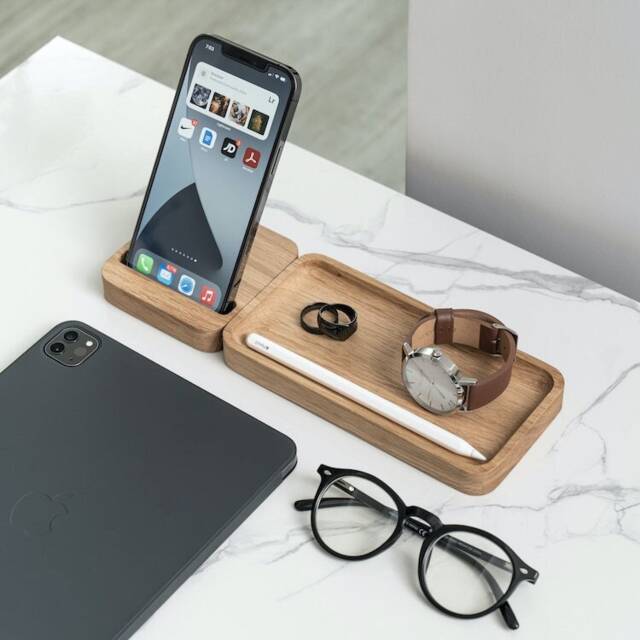 Wooden Desk Tray Organizer Oakyblocks Magnetic Design - image 1