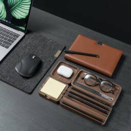 Wooden Desk Tray Organizer Oakyblocks Magnetic Design - thumbnail 2