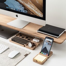 Wooden Desk Tray Organizer Oakyblocks Magnetic Design - thumbnail 3