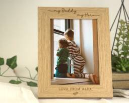 My Daddy Hero Gift - Photo Frame For Dad Dada Engraved Custom For 7x5 Or 6x4 Picture - thumbnail 1