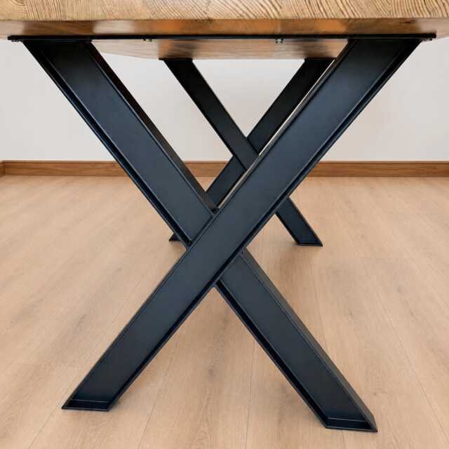 Industrial X Table Legs, I-Beam Steel Base, Heavy Duty Dining Farmhouse Desk Bench Rustic Metal Furniture Legs - image 1
