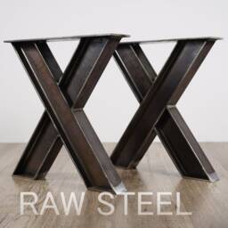 x Shaped Industrial Desk Legs, Modern Bench Legs, Ibeam Coffee Table Kitchen Set Of 2 - thumbnail 3