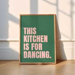 This Kitchen Is For Dancing Print - 5 Colours - Kitchen Poster, Funny Prints, Pasta, Food, Funky, Gift, Disco - thumbnail 1