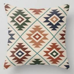 Kilim Ethnic Print Cushion Cover/Aztec, Rug Pillow Cover/Terracotta Southwestern Case/Aztec Home Decor/Farmhouse - thumbnail 4
