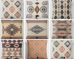 Kilim Ethnic Print Cushion Cover/Aztec, Rug Pillow Cover/Terracotta Southwestern Case/Aztec Home Decor/Farmhouse